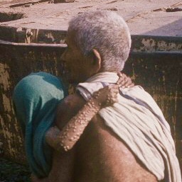 Bangladesh, grandmother carrying baby with smallpox, 1975