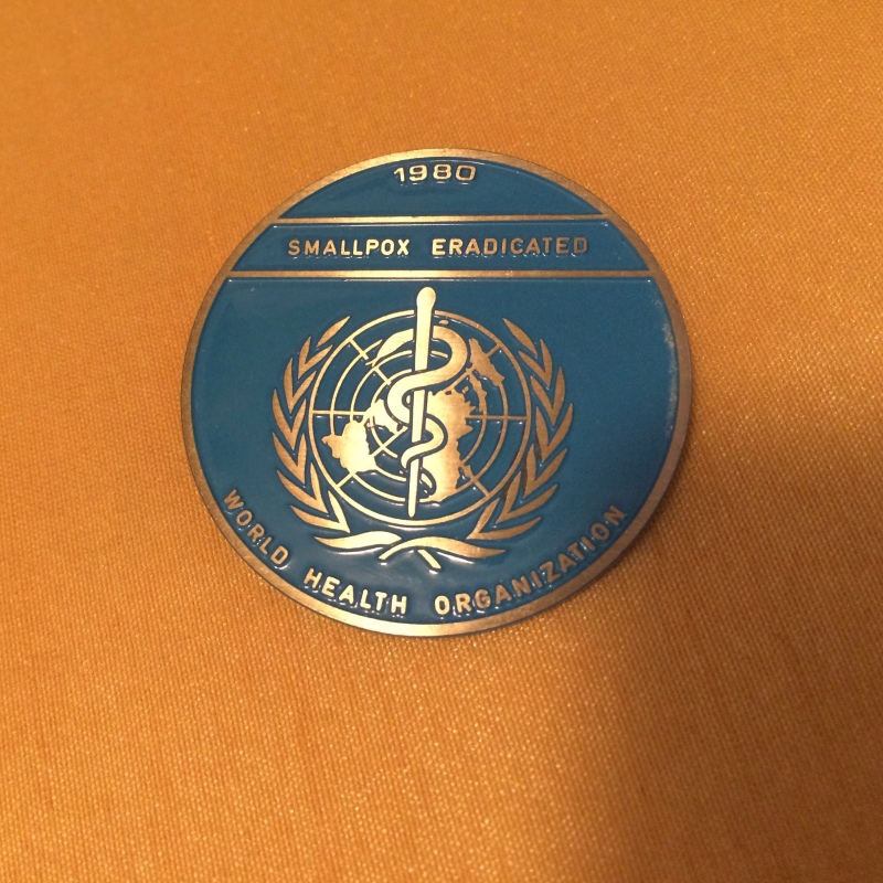 World Health Organization smallpox eradication medallion,